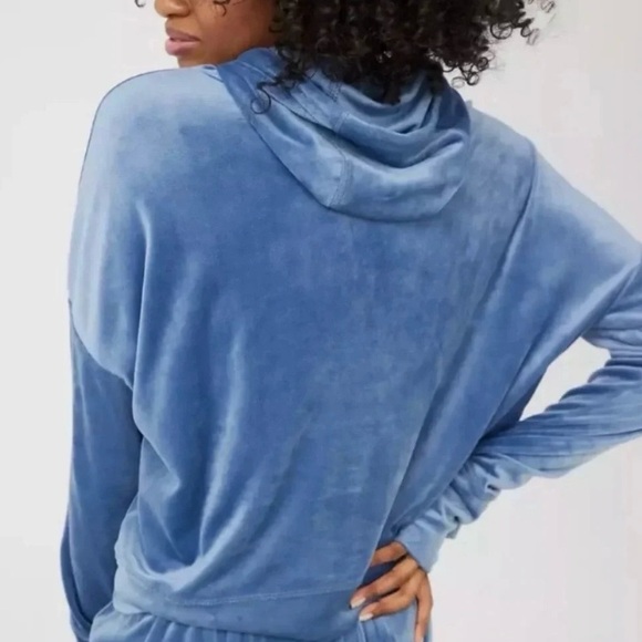 Aerie Offline Velvet Velour Jogger & Hoodie Set Blue Large - Picture 4 of 10
